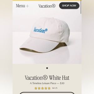 Vacation white baseball hat - NEW
